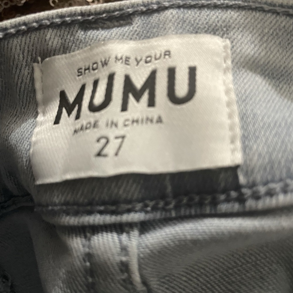 SHOW ME YOUR MUMU Sz 27 Ashbury Glacier Blue Denim‎ Wide Leg Jeans Western Boho - Picture 13 of 16